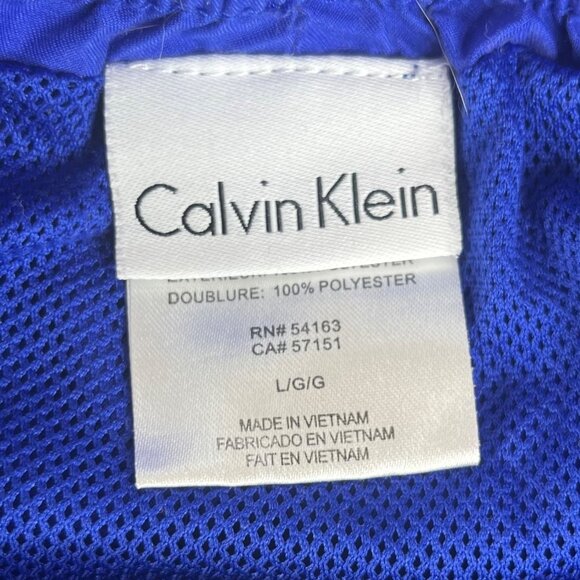 Calvin Klein Swim Shorts Mens Large Blue Mesh Brief Pockets Drawstring - Picture 9 of 11